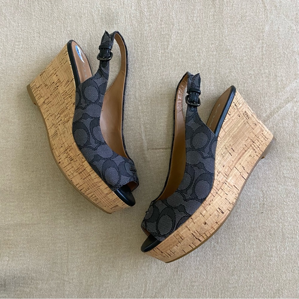 Women's Black Wedge Sandals
